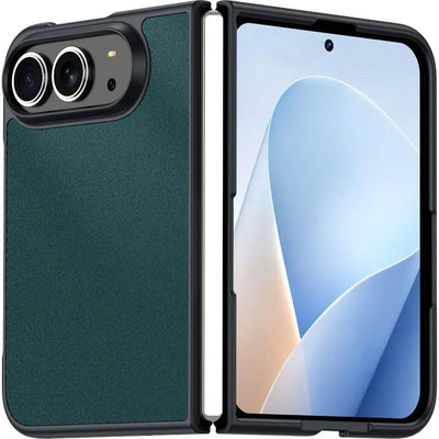 Slim Grid Leather Case iPhone Duo, Dark Green