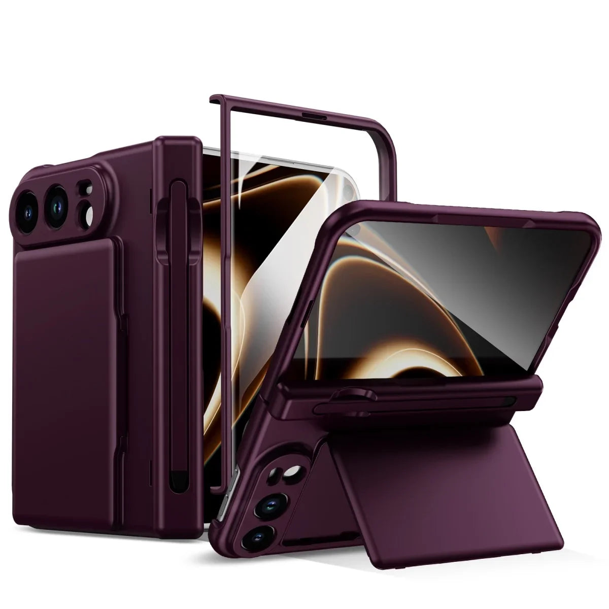 Pen Slot Card Wallet Kickstand Case for iPhone Duo - Product View 9