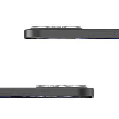 Side view showing how thin the clear camera lens protector sits on the iPhone camera