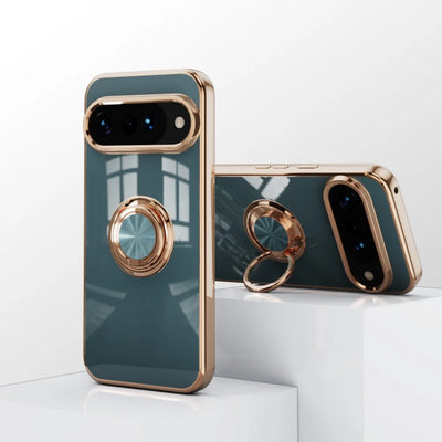PureGuardCases Plated Ring Holder Case for Google Pixel