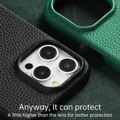 PureGuardCases Natural Cowhide Leather iPhone Case – Luxury MagSafe Magnetic Cover