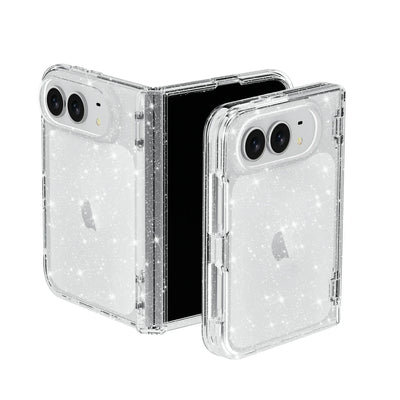 Clear Glitter Case iPhone Duo, White