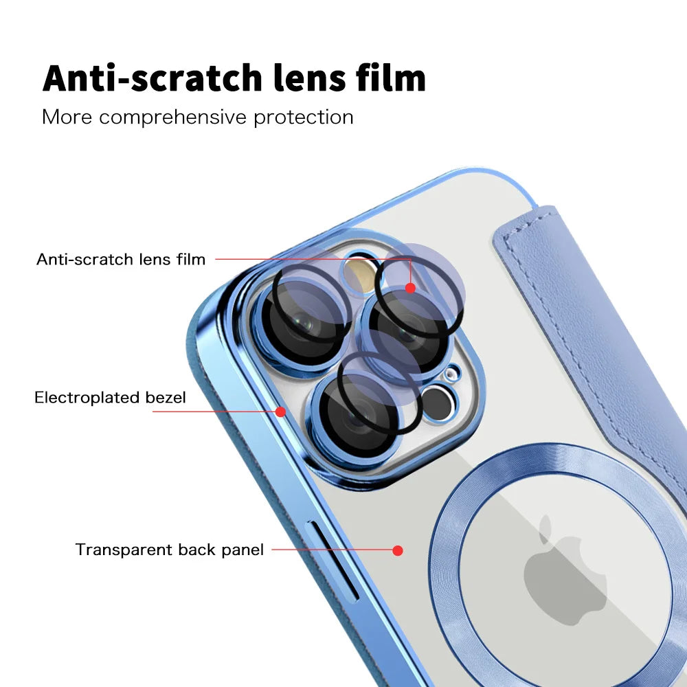 Clear Flip MagSafe Case iPhone 11-18, MagSafe ring