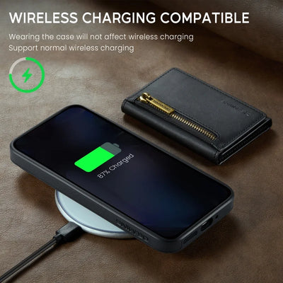 PureGuardCases 2-in-1 Magnetic Leather Wallet Case for Google Pixel