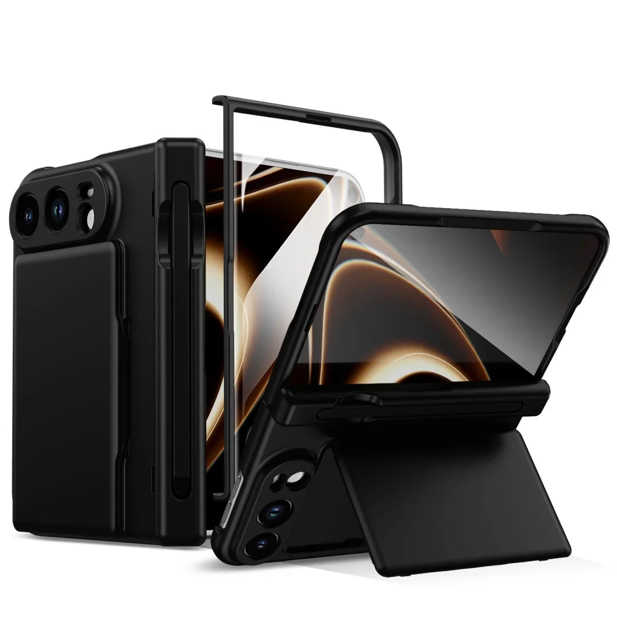 Pen Slot Card Wallet Kickstand Case for iPhone Duo - Product View 7