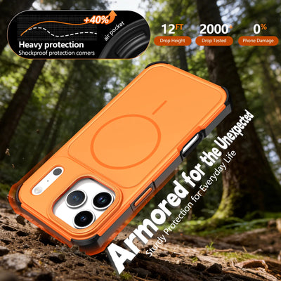 PureGuardCases Heavy Duty Rugged iPhone Case – MagSafe Shockproof Matte Cover
