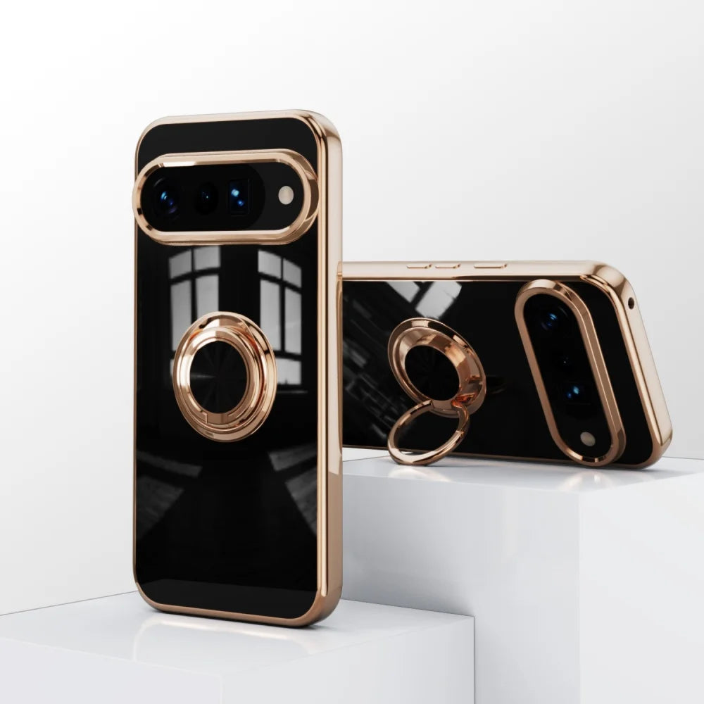 PureGuardCases Plated Ring Holder Case for Google Pixel