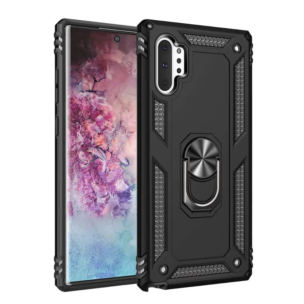 PureGuardCases Military Armor Ring Kickstand Case for Samsung Galaxy Note 10