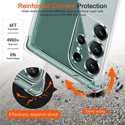 PureGuardCases Clear Shockproof Silicone Case for Samsung Galaxy