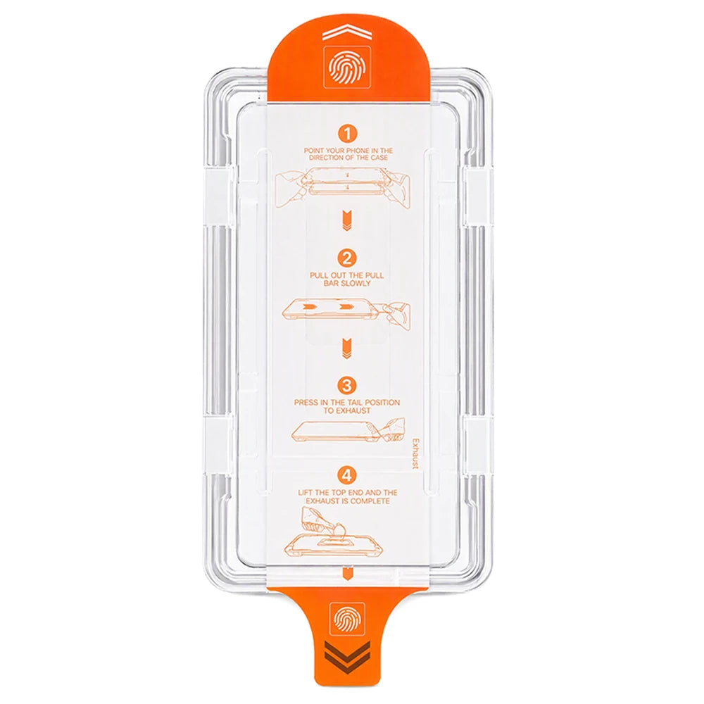 One iPhone Duo screen protector in an orange alignment frame (1 pack)