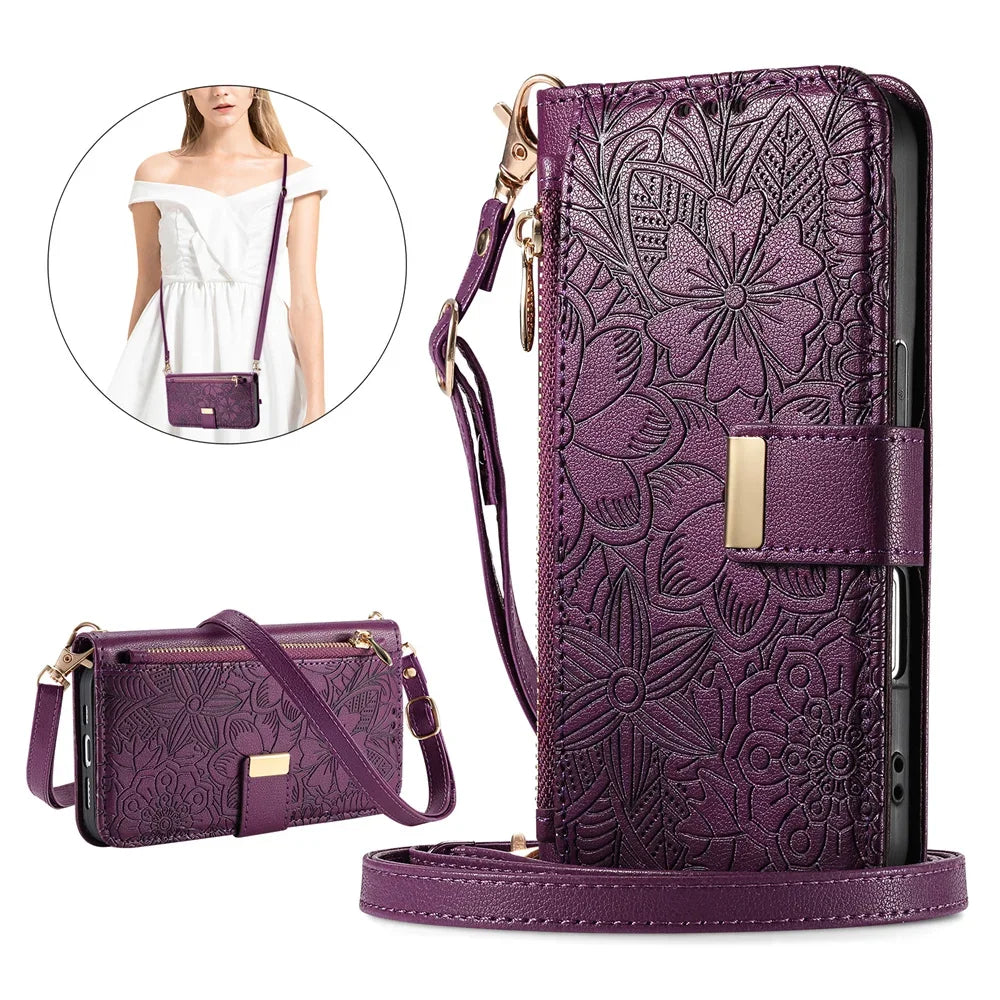 Zipper Crossbody Case iPhone 18 Pro/Max, Purple
