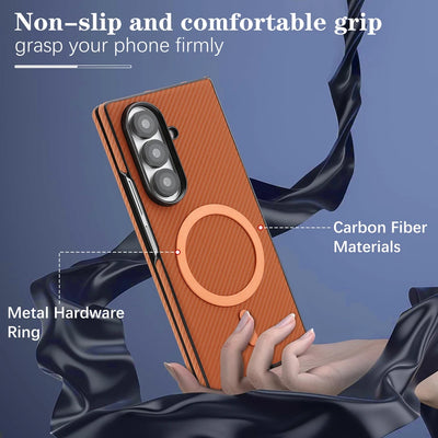 PureGuardCases Carbon Fiber Magnetic Case for Samsung Galaxy Z Fold