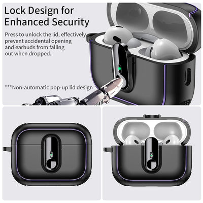 PureGuardCases Armor Lock Shockproof Case for AirPods