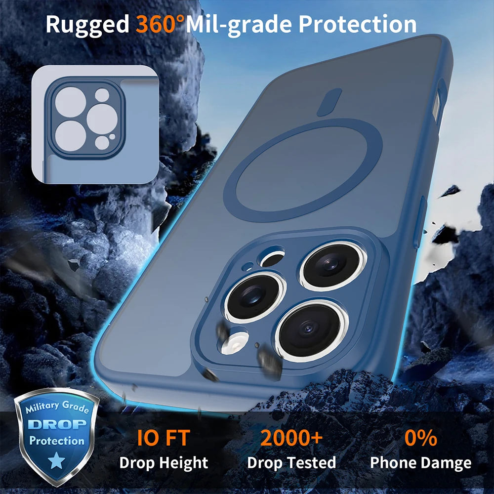 PureGuardCases Matte Translucent iPhone Case – MagSafe Shockproof Cover