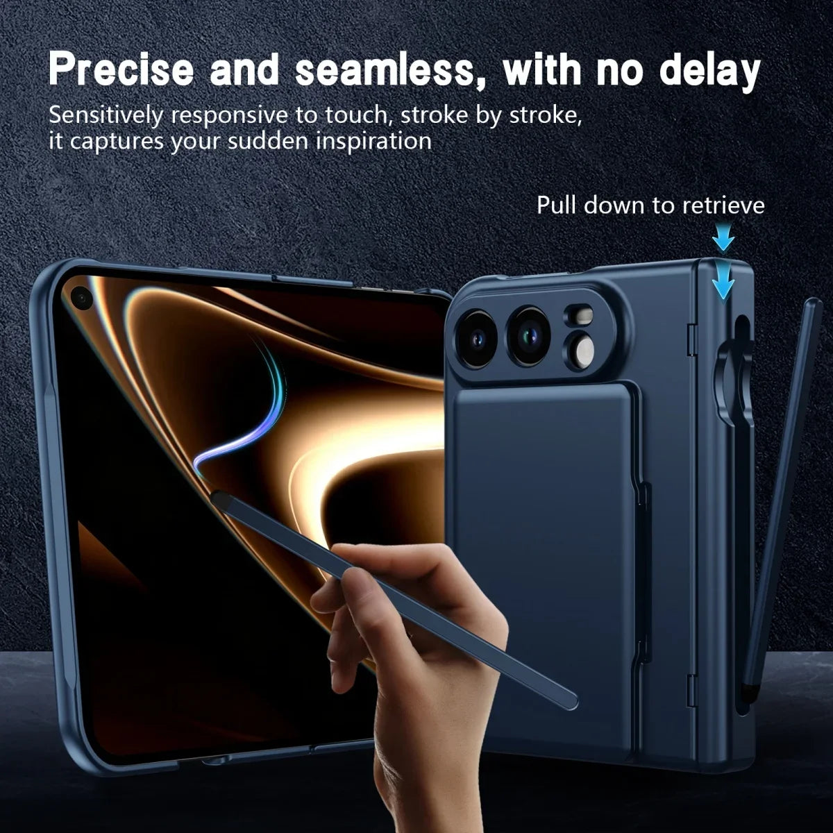 Pen Slot Card Wallet Kickstand Case for iPhone Duo - Product View 6
