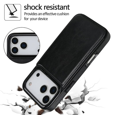 Double Clasp Wallet Case iPhone 17/18 Pro Max, front & back