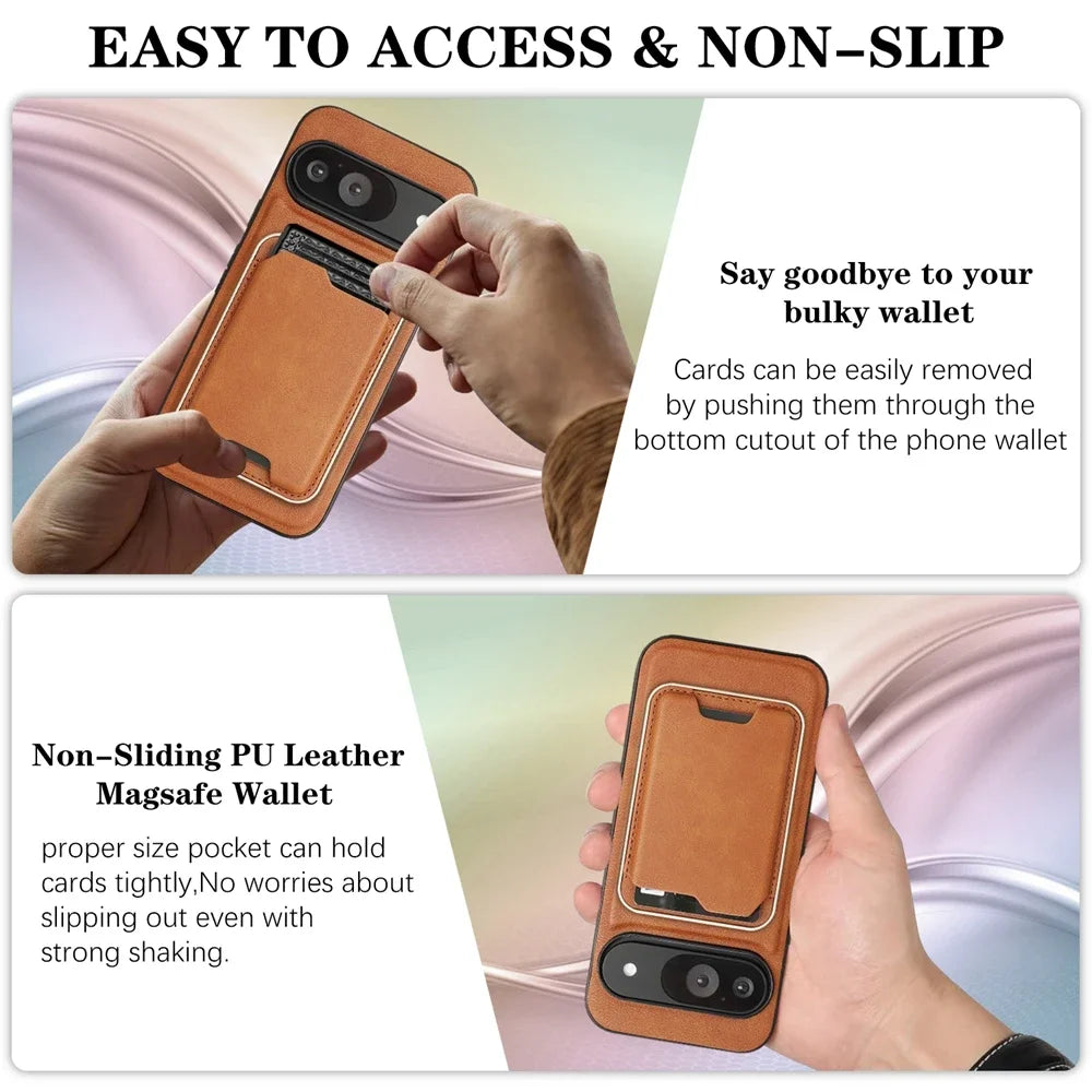 PureGuardCases 2-in-1 Magnetic Leather Wallet Case for Google Pixel