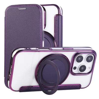 PureGuardCases Flip Leather Wallet iPhone Case – MagSafe Stand Cover