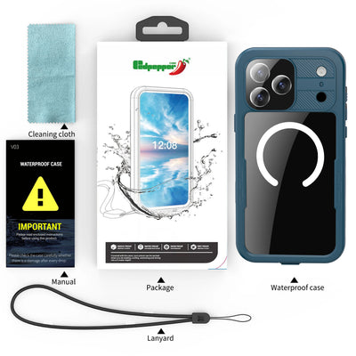 PureGuardCases IP68 Waterproof iPhone Case – MagSafe Diving & Swimming Protective Cover