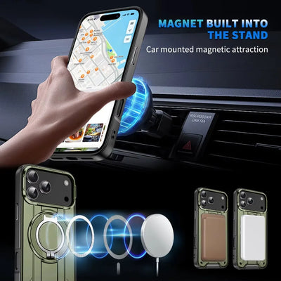 PureGuardCases 360° Rotate Stand iPhone Case – MagSafe Shockproof Armor Cover