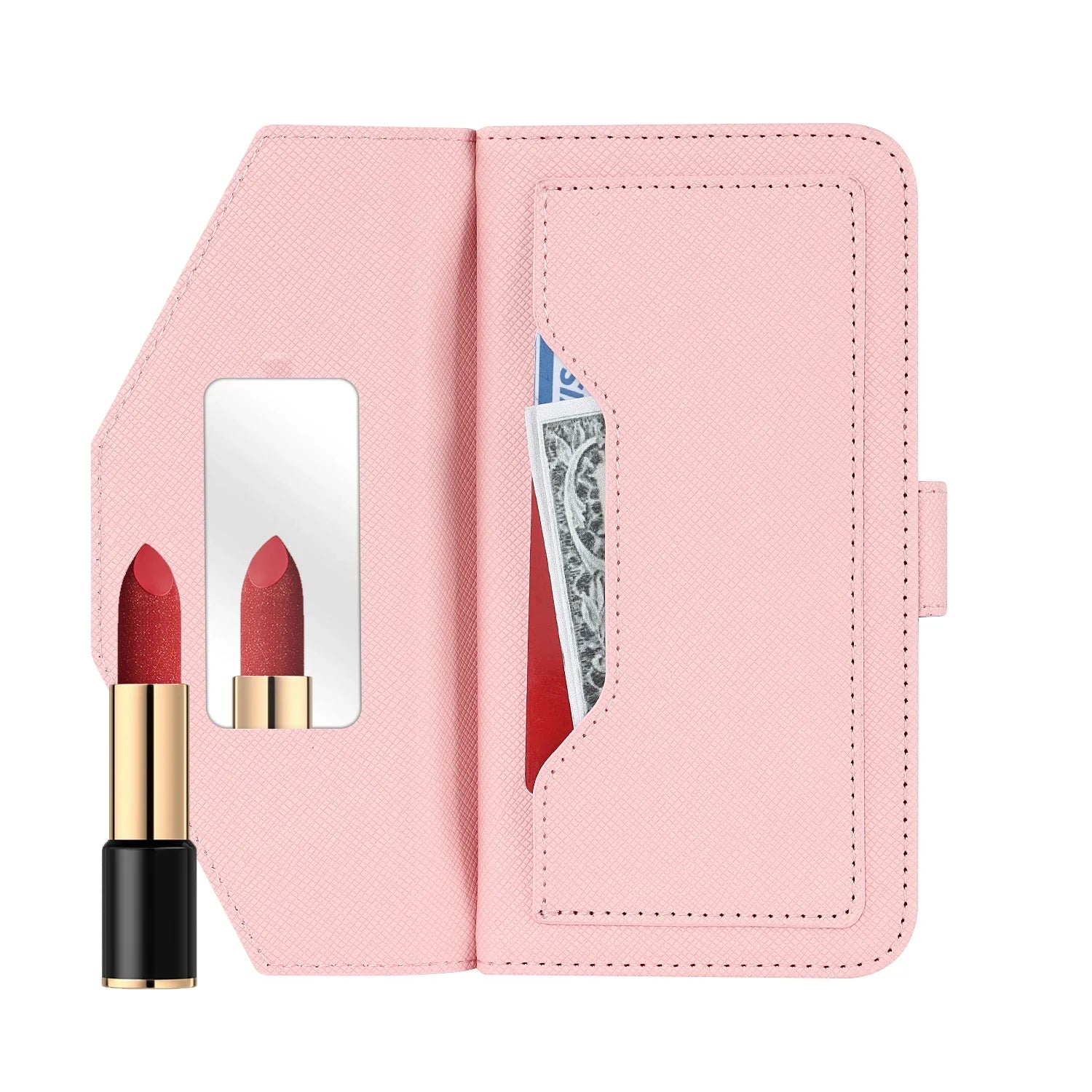 PureGuardCases Crossbody Wallet iPhone Case – Magnetic Stand Mirror Card Holder Cover