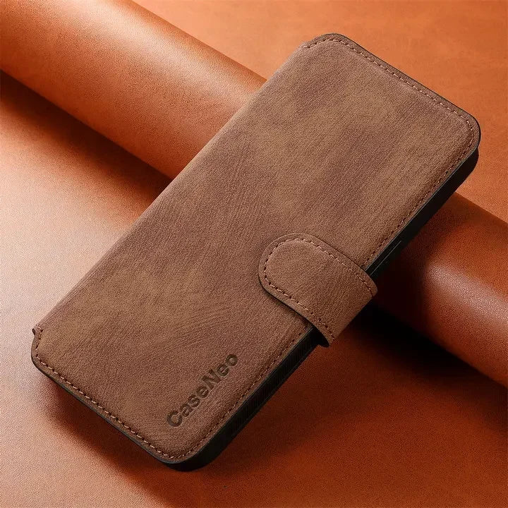 Brown 2-in-1 detachable RFID magnetic leather card holder wallet case for Google Pixel 11, 10 and 9 series