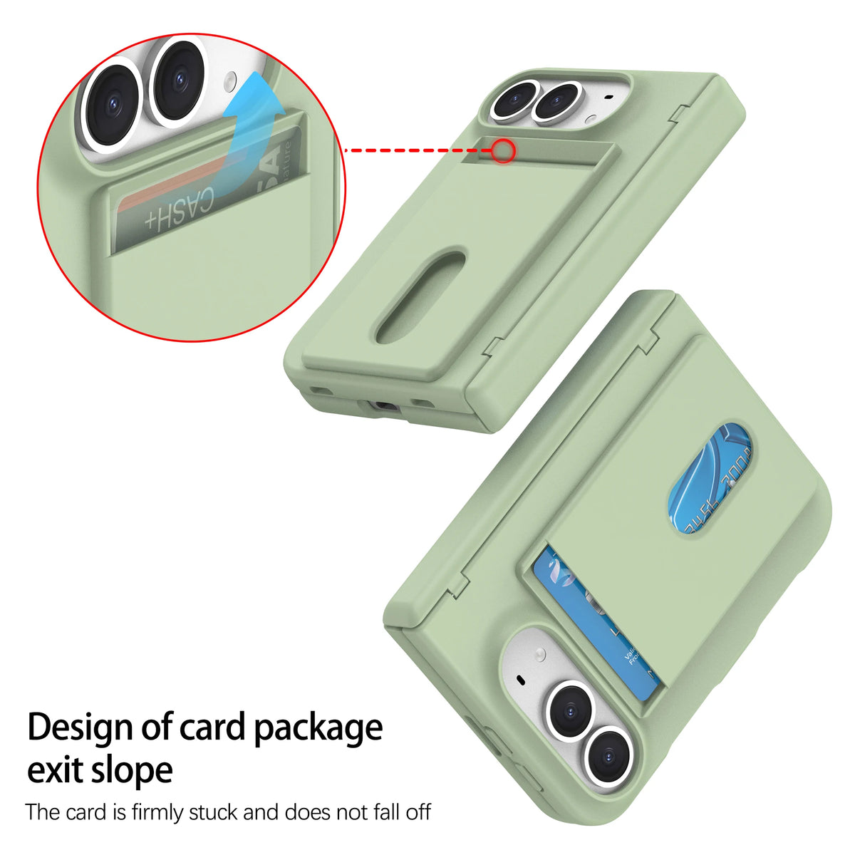 Card Slot Hinge Case for iPhone Duo, Skin-Feel Frosted - Product View 2