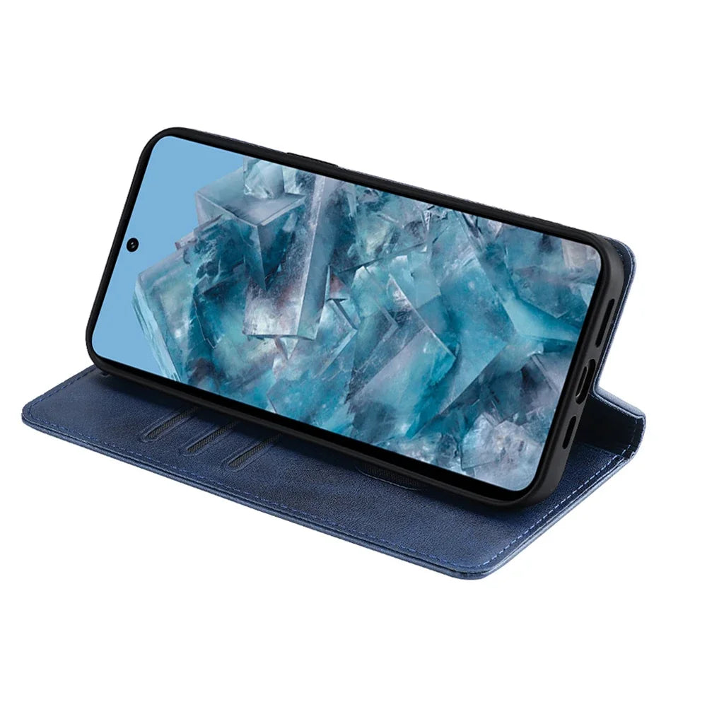 PureGuardCases Magnetic Leather Wallet Case for Google Pixel