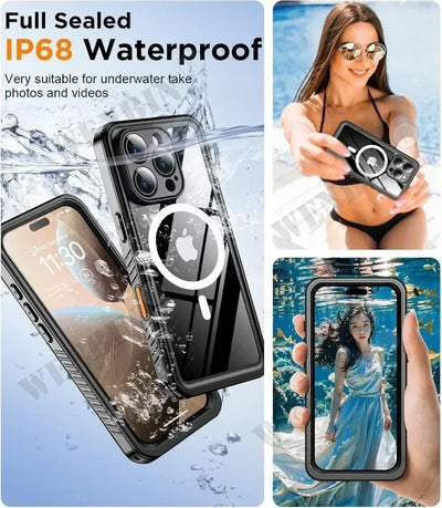 PureGuardCases IP68 Waterproof iPhone Case – Full Body MagSafe Shockproof Cover