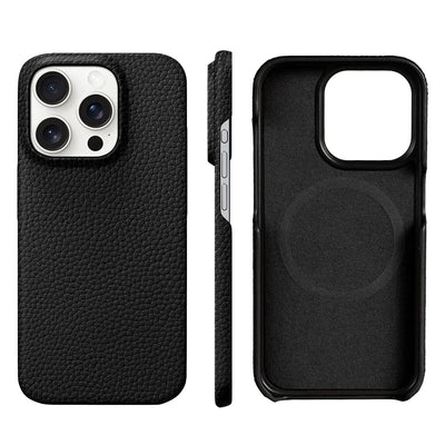 PureGuardCases Natural Cowhide Leather iPhone Case – Luxury MagSafe Magnetic Cover
