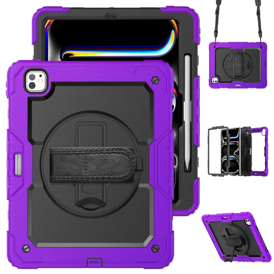 PureGuardCases Rugged Kickstand Case with Shoulder Strap for iPad