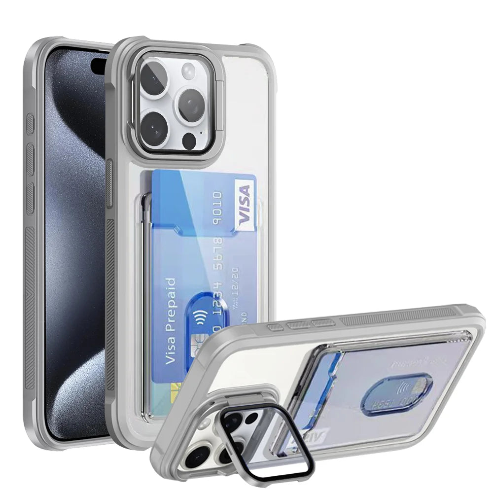 Clear Card Case iPhone 11-18, Gray