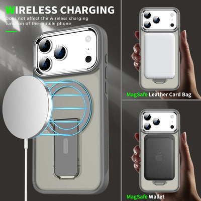 PureGuardCases Luxury MagSafe Stand iPhone Case – Matte Shockproof Cover
