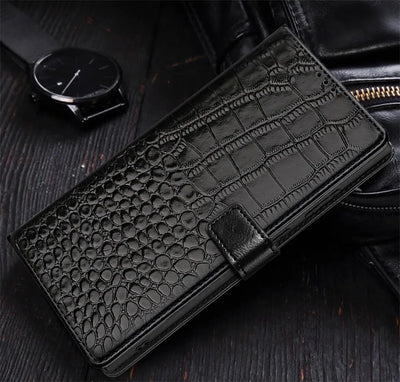 Crocodile Wallet Case Galaxy S22-S26, Black