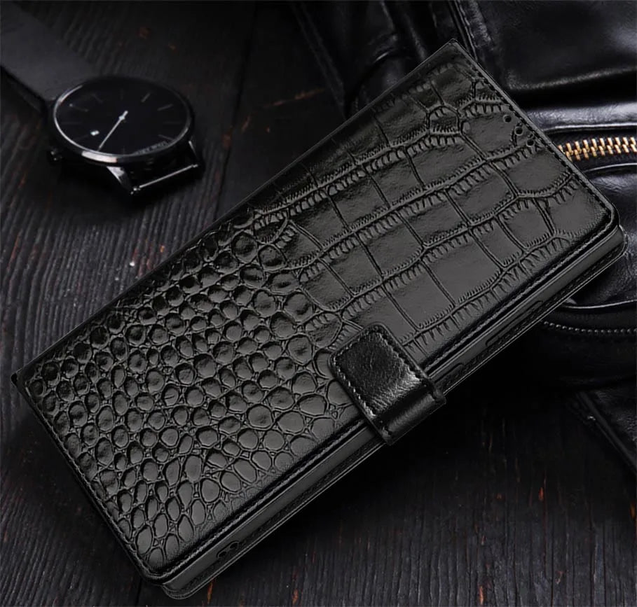 Crocodile Wallet Case Galaxy S22-S26, Black