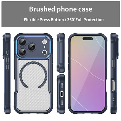 PureGuardCases Carbon Fiber Armor iPhone Case – MagSafe Shockproof Cover