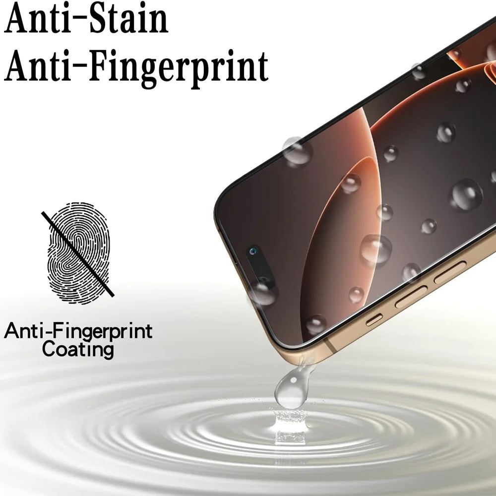 Anti-stain, anti-fingerprint coating on the tempered glass screen protector
