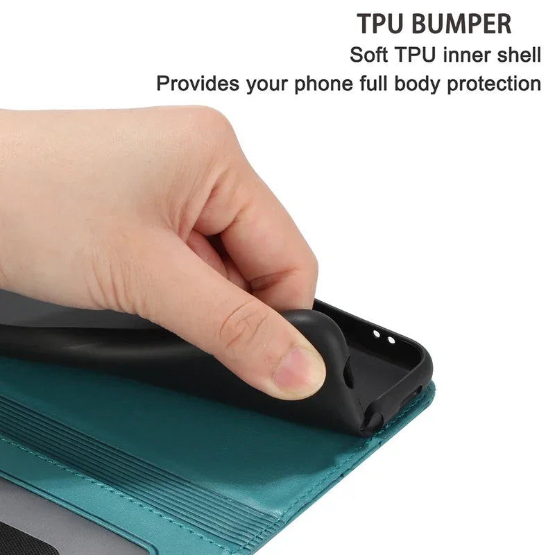 Cat Embossed Wallet Case iPhone 11-18, bezel view