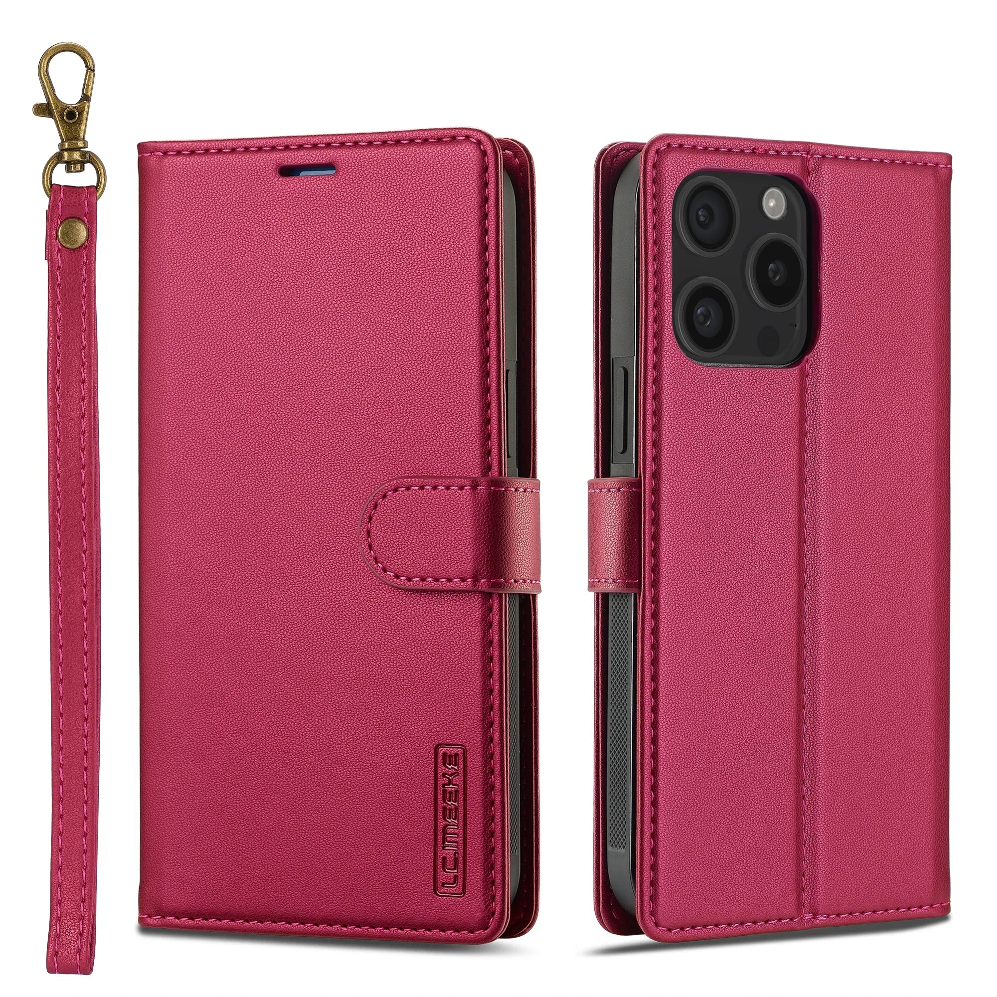 PureGuardCases 2-in-1 Magnetic Detachable Leather Wallet Case for iPhone