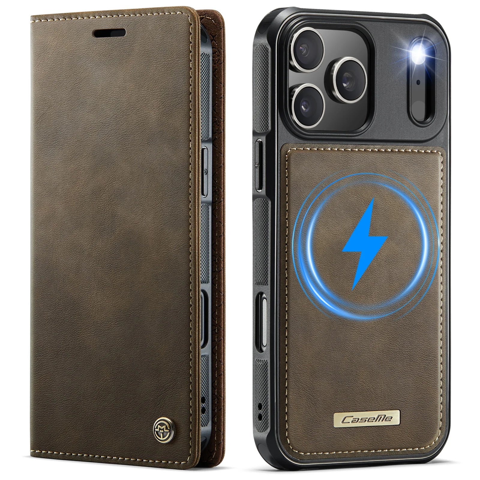 PureGuardCases Detachable Wallet Leather iPhone Case – MagSafe Magnetic Flip Cover