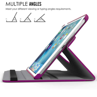 PureGuardCases 360° Rotating Leather Stand Case for iPad