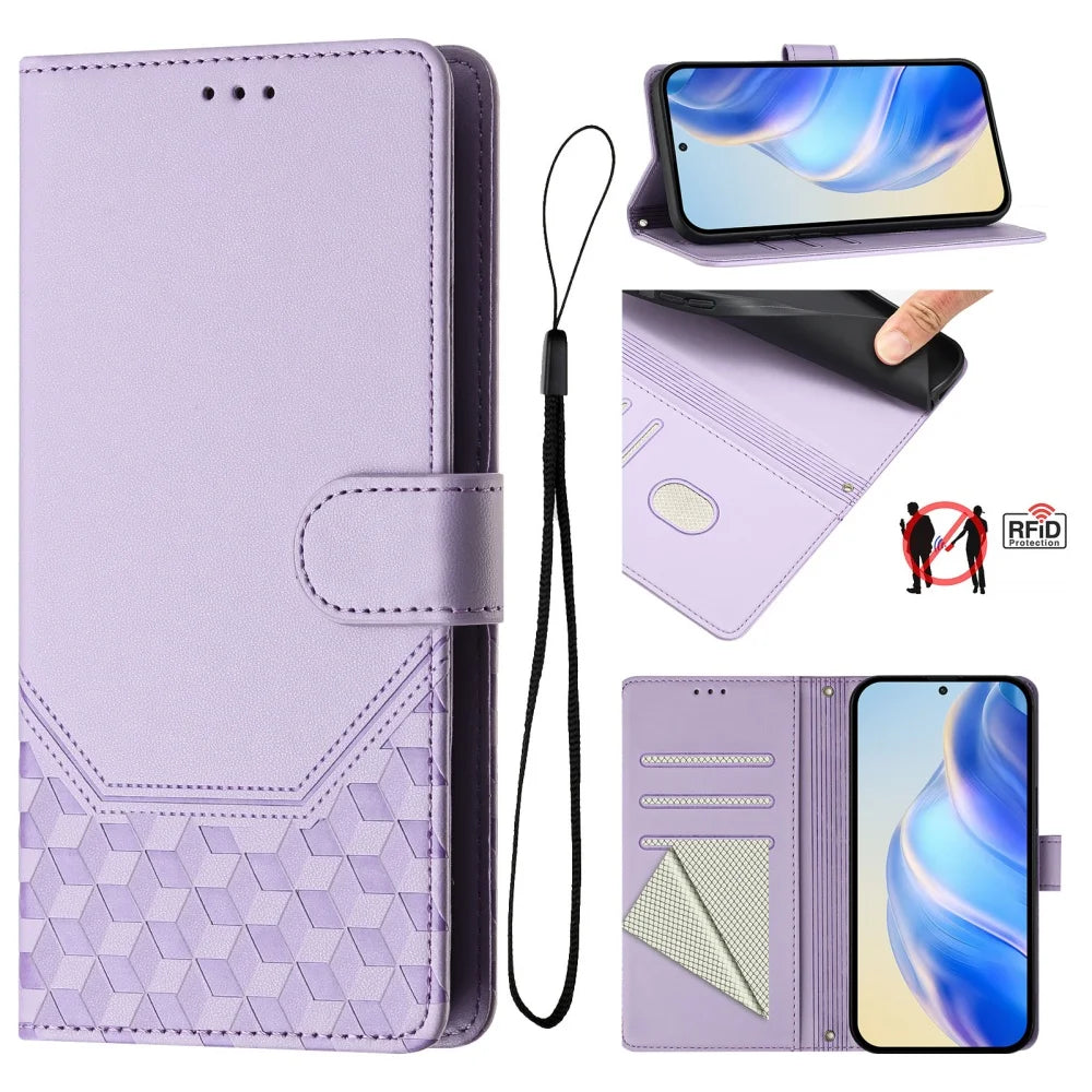 3D Cube Wallet Case Galaxy S20-S26, Purple