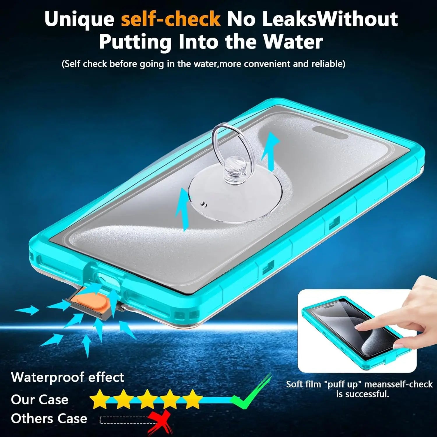 PureGuardCases IP68 Waterproof Phone Pouch for Phones Up to 6.9"