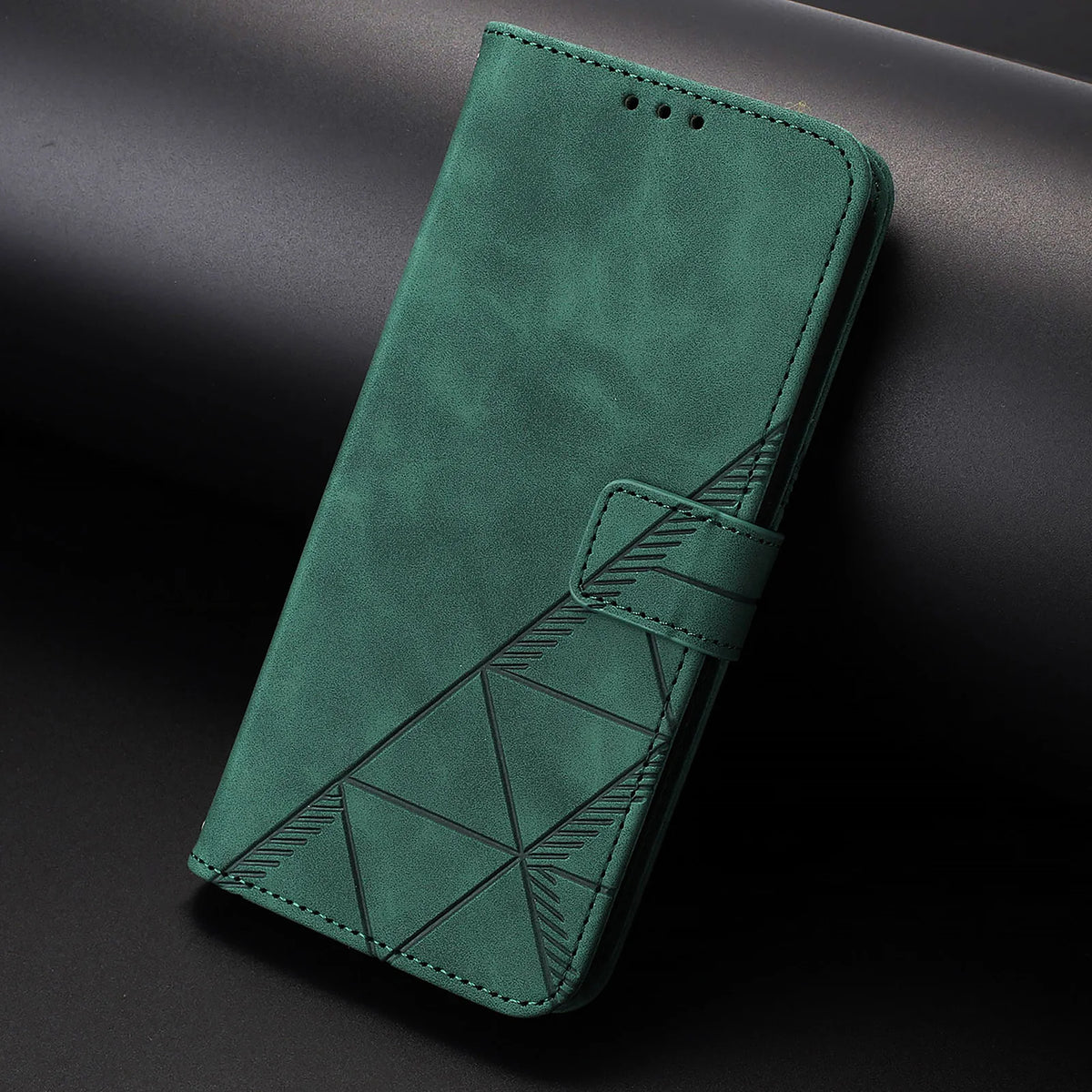 Geometric Embossed Magnetic Flip Wallet Case for Samsung Galaxy A51 5G, A20 & A Series - Green - image 10