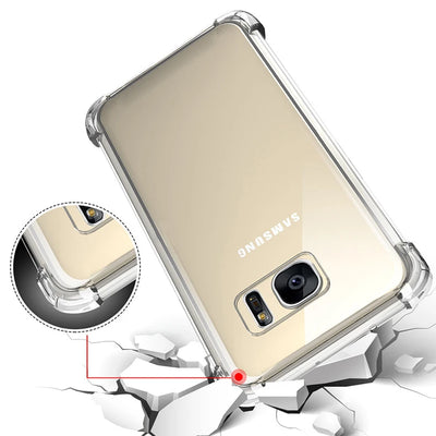 PureGuardCases Clear Shockproof TPU Case for Samsung Galaxy