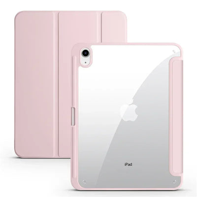 PureGuardCases Clear Back Trifold Case with Pencil Holder for iPad
