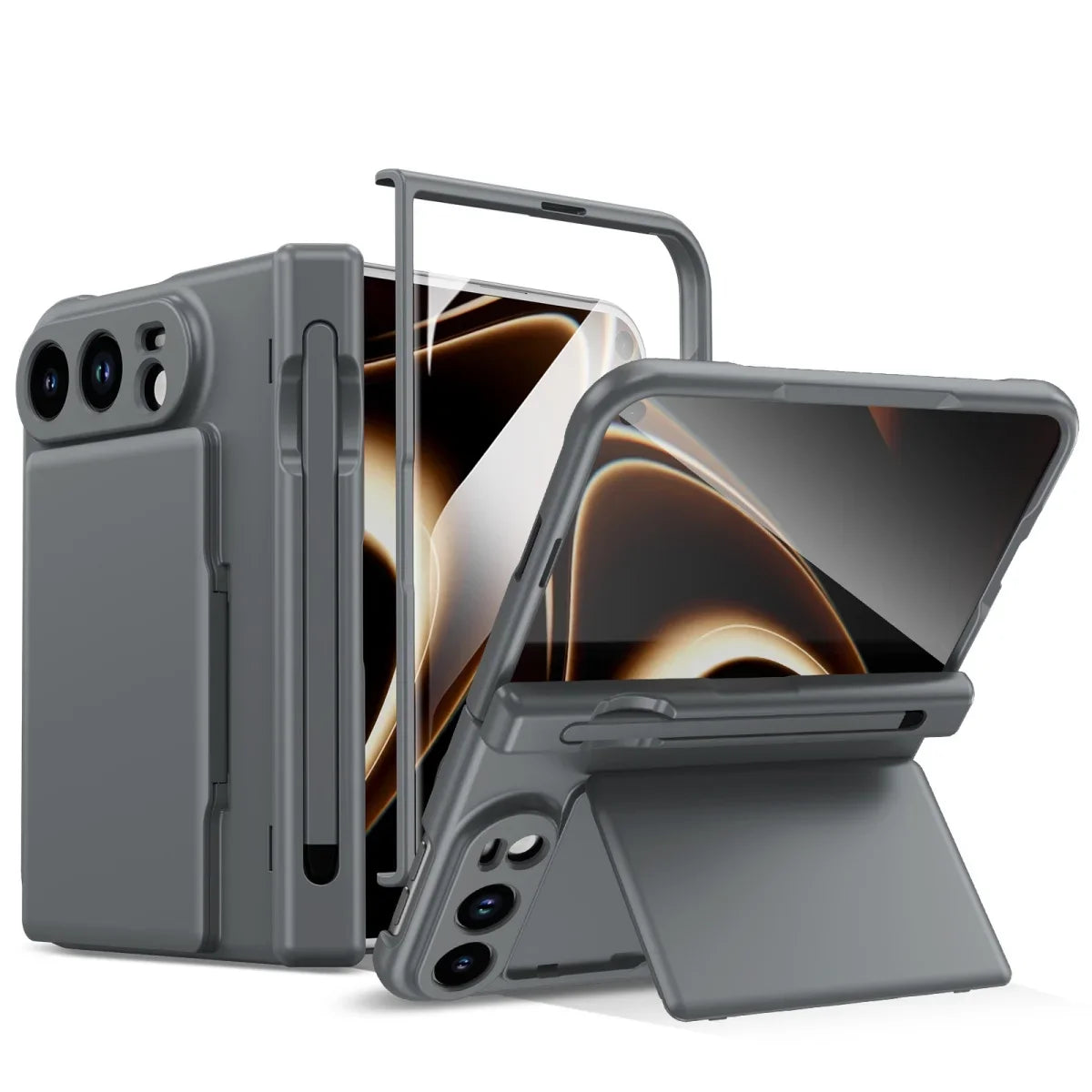 Pen Slot Card Wallet Kickstand Case for iPhone Duo - Product View 8