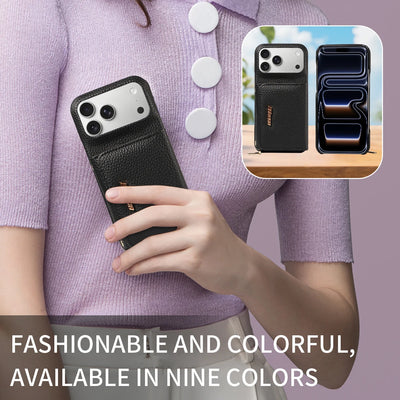 PureGuardCases Crossbody PU Leather Wallet iPhone Case – Card Holder Stand Protective Cover