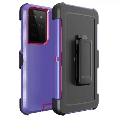 PureGuardCases 3-in-1 Military Armor Belt Clip Case for Samsung Galaxy
