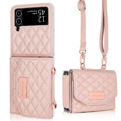 PureGuardCases Crossbody Leather Wallet Case for Samsung Galaxy Z Flip